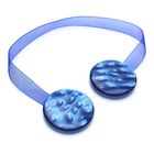 Подхват для штор на ленте "Жемчужина", d=4см, цвет синий - Фото 1