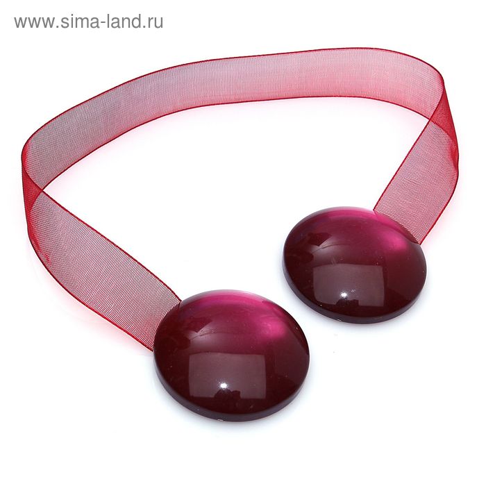 Подхват для штор на ленте "Круг", d=3,8см, цвет бордовый