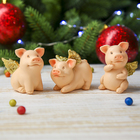 Сувенир полистоун "Поросёнок-ангелок с золотыми крыльями" МИКС 5,5х4х3,8 см - Фото 1