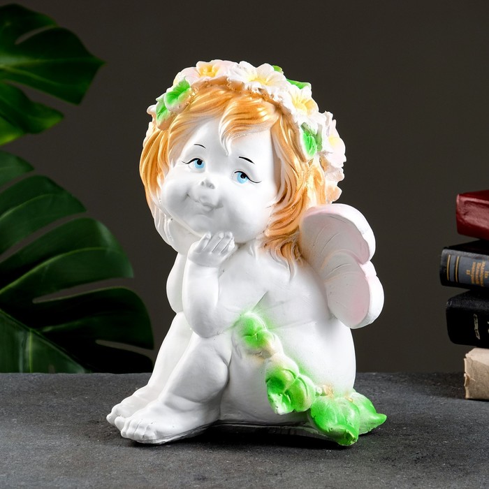 Фигура "Фея сидя" 21х20х29 см, белая - Фото 1