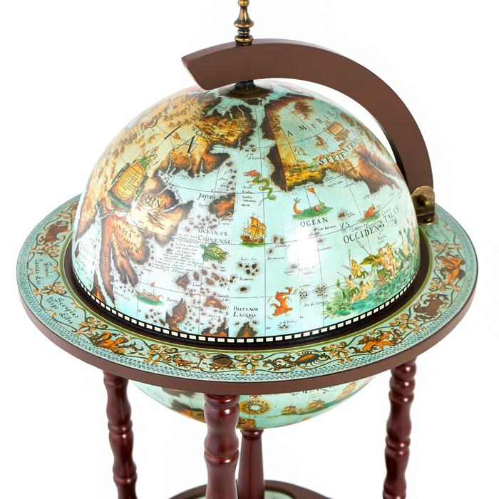 Глобус бар декоративный "Карта путешествий по миру" 87х47х47 см - фото 1905493954
