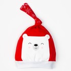 Чепчик (шапочка) "Новогодний медвежонок", размер 46, 6-9 мес, 100% хл, интерлок - Фото 1