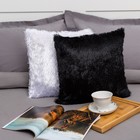 Наволочка пушистая Радуга 40*40 чёрный, 100% п/э - Фото 2