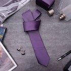 Набор мужской "Премьер" галстук 145*5см самовяз, запонки, цвет фиолетовый - Фото 1