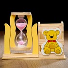Песочные часы "Медвежонок", сувенирные, с карандашницей, 13.5 х 13.5 х 10 см, микс - фото 318106870