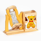 Песочные часы "Медвежонок", сувенирные, с карандашницей, 13.5 х 13.5 х 10 см, микс - фото 8406584