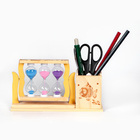 Песочные часы "Любовь к рисункам", сувенирные, с карандашницей, 10 х 19 см, микс - фото 8710656