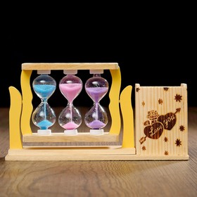 Песочные часы "Любовь к рисункам", сувенирные, органайзер для канцелярии, 10 х 19 см