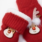Варежки детские MINAKU «Новогодний оленёнок», размер 18, цвет красный - Фото 3