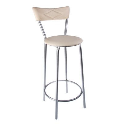 Стул барный «Клик Мебель», с мягкой спинкой, искусственная кожа, цвет светло - бежевый