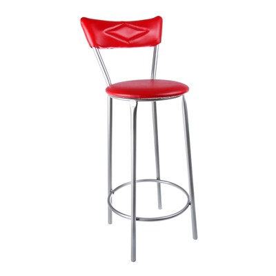 Стул барный «Клик Мебель», с мягкой спинкой, искусственная кожа, цвет красный