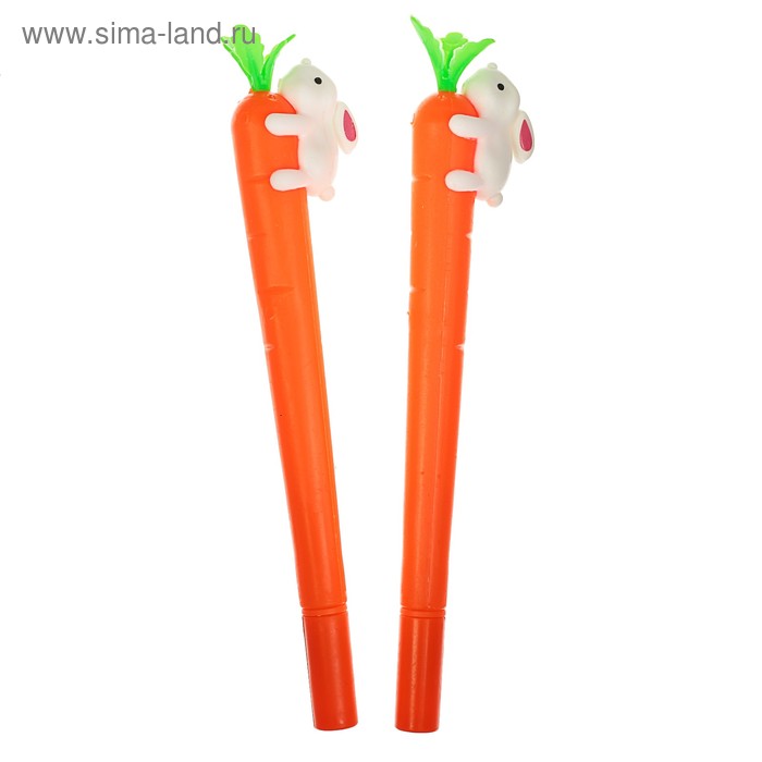 Ручка гелевая-прикол "Морковь с зайкой" - Фото 1