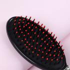 Расчёска массажная, 6 ? 21 см, цвет чёрный/серебристый (комплект 4 шт) - фото 24465855