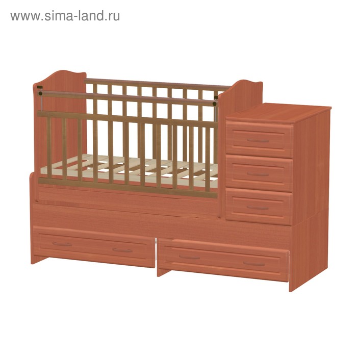 Детская кроватка-трансформер «Раиса» маятник поперечный, ольха - Фото 1