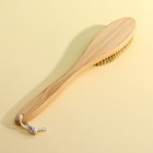 Щётка для сухого массажа, с ручкой, натуральная щетина - Фото 3