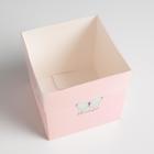 Коробка подарочная для цветов с PVC крышкой, упаковка, «Beautiful», 12 х 12 х 12 см - Фото 3