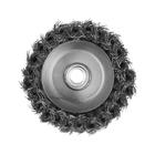 Щетка металлическая для УШМ ЛОМ, крученая проволока, «чашка», М14, 100 мм - Фото 4