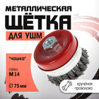 Щетка металлическая для УШМ ЛОМ, крученая проволока, Heavy Duty "чашка", М14, 75 мм 2767960 - фото 4002479