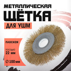 Щетка металлическая для УШМ ЛОМ, плоская, посадка 22 мм, 100 мм - Фото 1