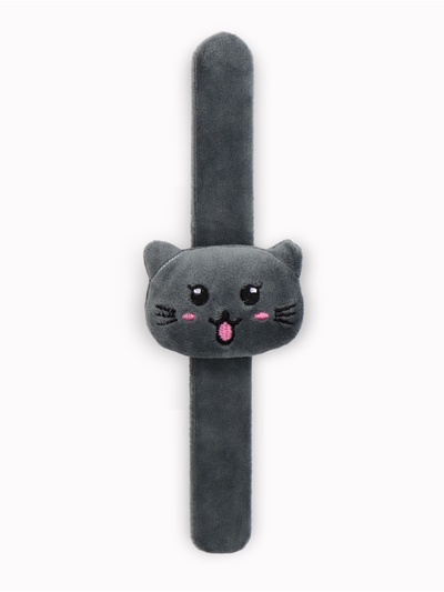 Игольница на браслете «Кошка», 23×6.5 см, серая