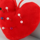 Игольница с петлёй «Сердце», 8,5 × 6,5 × 3,5 см, цвет красный - Фото 3