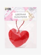 Игольница с петлёй «Сердце», 8.5×6.5×3.5 см, красная - Фото 3