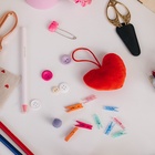 Игольница с петлёй «Сердце», 8.5×6.5×3.5 см, красная - Фото 6