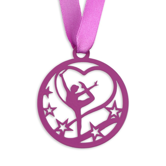 Медаль тематическая «Гимнастика», ⌀ 6 см. с лентой - фото 1906943635