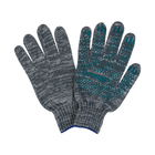 Перчатки садовые, хб, вязка 7 класс, 6 нитей, размер 9, с ПВХ точками, серые, Greengo - Фото 2
