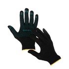 Перчатки, х/б, вязка 7 класс, 4 нити, размер 9, с ПВХ точками, чёрные, Greengo - фото 10755889
