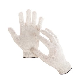 Перчатки, х/б, вязка 10 класс, 4 нити, размер 9, без покрытия, белые
