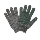 Перчатки рабочие, х/б, вязка 10 класс, 5 нитей, размер 9, с ПВХ точками, серые, Greengo - Фото 2