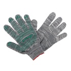 Перчатки рабочие, хб, вязка 10 класс, 5 нитей, размер 9, с ПВХ точками, серые, Greengo - Фото 11