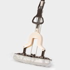 Швабра со складным отжимом PVA Доляна, насадка 27×6 см, стальная составная телескопическая ручка 100(125) см - Фото 8