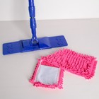 Швабра для мытья пола плоская Доляна «Ocean», насадка из микрофибры букли 40×13 см, телескопическая стальная ручка 78-119 см, цвет МИКС - Фото 3