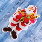 Наклейка на стекло "Дед Мороз с игрушками" 11х17,5 см, красный - Фото 2