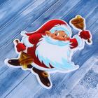 Наклейка на стекло "Дед Мороз с колокольчиками" 13,5х17,5 см, красный - Фото 2