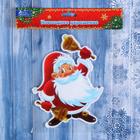 Наклейка на стекло "Дед Мороз с колокольчиками" 13,5х17,5 см, красный - Фото 3