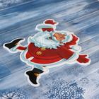 Наклейка на стекло "Дед Мороз задорный" красный 18,5х15 см - Фото 2