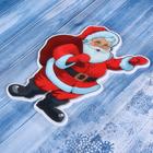 Наклейка на стекло "Дед Мороз с мешком подарков" 13,5х17,5 см, красный - Фото 2