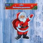 Наклейка на стекло "Дед Мороз с мешком подарков" 13,5х17,5 см, красный - Фото 3