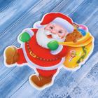 Наклейка на стекло "Дед Мороз с мешком игрушек" 14,5х17,5 см - Фото 2
