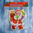 Наклейка на стекло «Дед Мороз с подарками и колокольчиком», 14.5×18 см - Фото 3