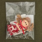 Мягкая подвеска "Ангел - девочка в платье с оленями" 12 см красный - Фото 2