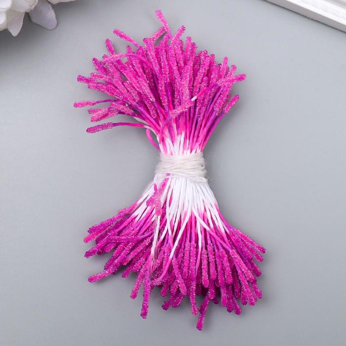 Тычинки для искусственных цветов "Пушистые розовые" длина 6 см (набор 170 шт) - Фото 1