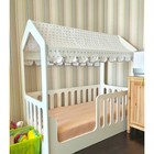 Детская кровать-домик без ящика, цвет белый, 800 × 1600 мм, текстильный полог - фото 299561569