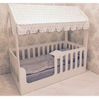 Детская кровать-домик без ящика, белый, 800х1600, текстиль 2 - фото 109829763