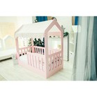 Детская кровать-домик без ящика, розовый, 800х1600, текстиль 1 - фото 299561571