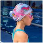 Очки для плавания детские ONLYTOP «Нарвалы», беруши, цвет розовый - Фото 4