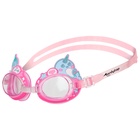 Очки для плавания детские ONLYTOP «Нарвалы», беруши, цвет розовый - Фото 5